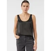 comma Blusentop Bluse Satintop mit tiefem Ausschnitt