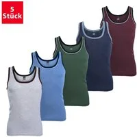 MT Unterhemd Herren Melange Tank-Top (5er Pack) Baumwoll Unterhemden (5-St., 5er-Pack) aus supersofter Feinripp-Qualität