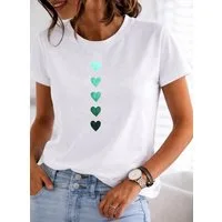 RMK T-Shirt Damen Shirt Classic Basic Herz aus Baumwolle