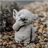 gartendekoparadies.de Gartenfigur Massive Steinfigur Troll Nasenbohrer Gnom Wichtel Kobold Steinguss, Frostsicher