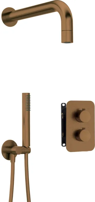 Neuesbad Serie 720 Unterputz-Duschset mit Smart-Box und Rund COMPONENTS, Bronze Gebürstet NB1DEBXYZCEBT1