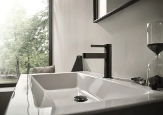 Hansgrohe Waschtischmischer 100 CoolStart Finoris Push-Open Brushed Black Chrome,76012340 76012340