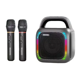 KARABOX 50W bluetooth Speaker Portable Karaoke Speaker with Dual Microphones 360° HD Stereo Surround Sound RGB Light 800