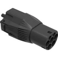 Steckeraufsatz für Ladesäulen Typ 2, max. 32A, 22kW, Adapter schwarz/rot, für NRGkick Ladeeinheit