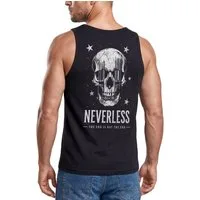 Neverless Tanktop Tanktop Herren mit Grafik-Print - Star Skull - Trägershirt Baumwolle mit Print