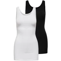 ONLY Tanktop ONLLIVE – Slim-Fit Tanktops mit Stretch für optimalen Sitz (Packung, 2-tlg., 2er-Pack) slim fit, casual, Jersey, Baumwollmischung, Rundhals