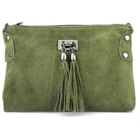 ITALYSHOP24 Schultertasche Made in Italy Damen Leder Tasche CrossOver, als Schultertasche, Clutch, Umhängetasche tragbar
