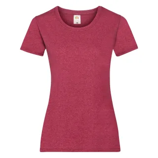 Fruit Of The Loom Damen/Damen Lady-Fit Valueweight Kurzarm-T-Shirt (Packung mit 5) (Vintage Heather Red)