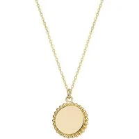 Stella-Jewellery Collier 585er Gelbgold Collierkette mit Gravurplatte, Collierkette mit Gravurplatte