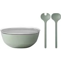 Mepal Schale Silueta Servierschale mit Deckel & Salatbesteck, Kunststoff, (1x Schale, 1x Salatbesteck, 2-tlg)