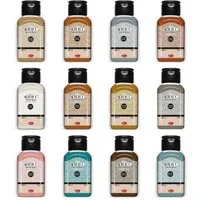 Büst Artdeco Metallglanzfarbe Metallic Acrylfarben, 12er-75ml, Brillante Farben