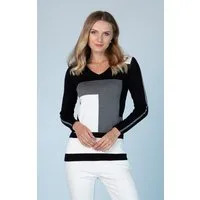 Passioni Strickpullover mit Farbblockdesign