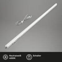 Briloner Leuchten LED Unterbauleuchte 2379-106, LED fest integriert, 4000K - Neutralweiß, LED Lichtleiste, 87,3x2,2x3cm, Weiß, 10W, Küche, Schrank, Küchenlampe