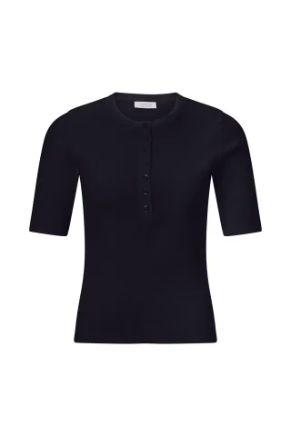 Rich & Royal - Henley Shirt midnight blue - Gr. - XS