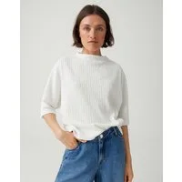 OPUS Kurzarmshirt mit Crinkle Effekt Luftiger Style mit modernen Seitenschlitzen