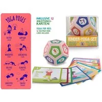LK Trend & Style Yogamatte mit Yoga Würfel (Tolles Set mit Anleitung, 2-St., Yoga-Matte + Würfel), 8 verschiedene Yoga Posen sind auf der Matte aufgedruckt