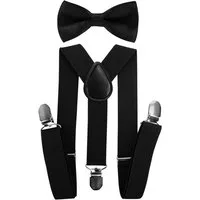 axy Hosenträger Kinder Jungen Hosenträger mit Fliege Set (2-St., 2er Set) für Kinder 1-6 Jahre alt, verstellbar und elastisch