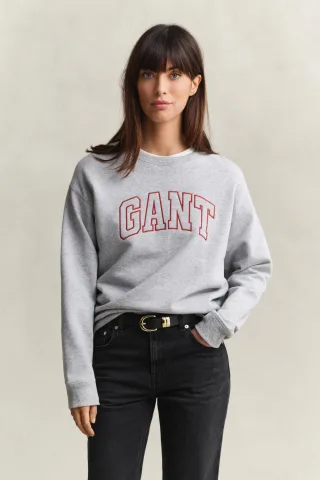 GANT - Graphic Sweatshirt light grey melange - Gr. - XXL