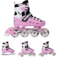 NILS EXTREME Inlineskates 4-IN-1 Inliner Schlittschuhe Rollschuhe Eishockey, verstellbare Größe und wechselbare Kufen