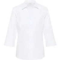 Eterna Blusentop ETERNA CLASSIC FIT 3/4 Arm Bluse weiss strukturiert 7001-00-R786