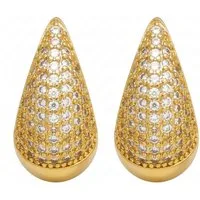 KARMA Ohrring-Set Tropfen Gold 1,8 cm vergoldet Damenohrringe (Zirkonia, 2-tlg., Ohrschmuck Damen Geschenk für SIe), Ohrhänger Ohrschmuck Damenschmuck