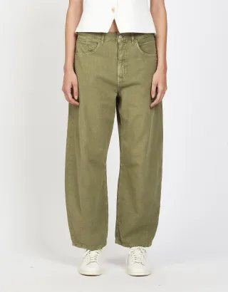 GANG Damen Hosen 94SARINA - baggy fit Hose olive