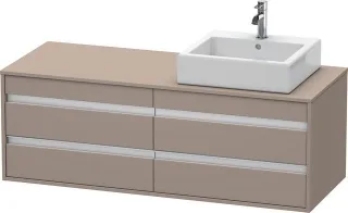 Duravit Ketho Konsolenwaschtischunterbau wandhängend Basalt Matt 1400x550x496 mm - KT6657R4343 KT6657R4343