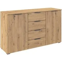 OTTO home Kombikommode Sideboard Schubladenkommode AGORDO mit Dekor- oder Hochglanzfront (in zwei Griff-Farben, Breite 120 cm), vier große Schubladen, mit insgesamt 4 Einlegeböden MADE IN GERMANY