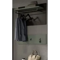Inn.Furn Garderobenpaneel Cooper (2-teiliges Set Wandgarderobe und Hakenleiste, in Salbei Grün und Basalt Grau), mit Kleiderstange und 5 Haken