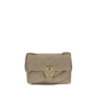 PINKO Graue Kalbsleder Bos Taurus Schultertasche