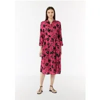 comma Midikleid Kleid Midi-Kleid mit Hemdkragen