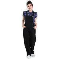 Hell Bunny Latzhose Elly May Denim Dungaree Schwarz Retro Vintage 50s Rockabilly