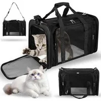 BlingBin Tiertransporttasche Transporttasche für Katze Hund, Faltbare Hundebox Katzentransportbox bis 18 kg, Hundetransporter für Mittel Kleine Hund Katze Haustiere im Flugzeug