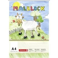 BRUNNEN Zeichenpapier BRUNNEN Malblock A4 100 Blatt gelocht 104740701