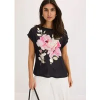 bonprix T-Shirt lockere Passform, mit Satin-Einsatz, ärmellos