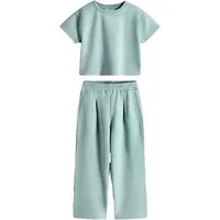 The Set Top & Hose The Set Crop Fit Interlock-T-Shirt und Jogginghose (2-tlg)