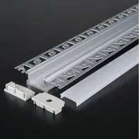ENERGMiX LED-Stripe-Profil 2m LED Aluminium Profil Unterputz Leiste Rigips Trockenbau Gewebe für, Profil Kanal LED Leiste Profil Kanal system für LED Streifen 200cm