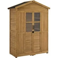 MCombo Gerätehaus M MCombo Gartenschrank Gartenhaus Geräteschrank Wetterfest 1743D Natur, Wetterfes, mit 6 Regale, Outdoor
