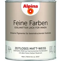 Alpina Wandfarbe Alpina Feine Farben Lack Zeitloses Matt-Weiß 750