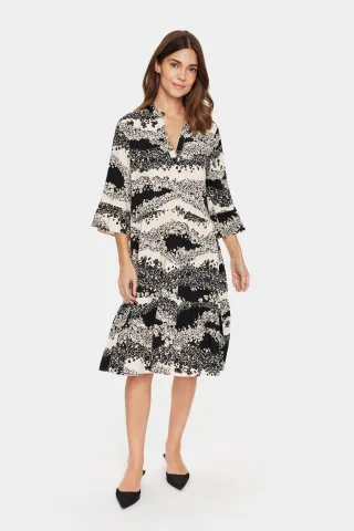 Kleid Casual fit black offwhite