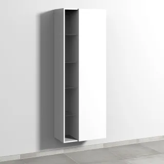 Sanipa 3way Stauraumschrank mit 1 Tür und offenen Fächern, Weiß-Soft SM18143