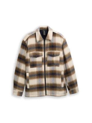 Tom Tailor - Overshirt mit Karomuster brown blue check - Gr. - XXXL