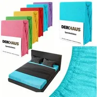 DH DEIN . HAUS Spannbettlaken Frottee SOFT, Baumwolle, Gummizug: rundum, (1 Stück), weich saugfähig atmungsaktiv Rundumgummi formstabil bis 20 cm