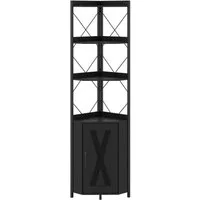 COSTWAY Standregal, Eckregal mit Absturzsicherungen & 2 Kippschutz-Sets