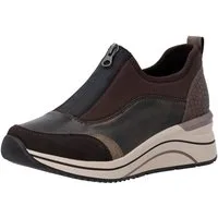 Remonte Slip-On Sneaker Freizeitschuh, Halbschuh, Schlupfschuh mit Front-Reißverschluss
