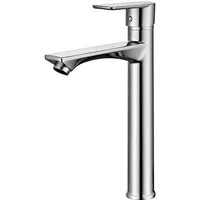 HOMELODY Waschtischarmatur Einhebelmischer Bad Wasserhahn Mischbatterie Armatur Waschbecken Keramikkartusche, Perlator, 3/8 Anschluss, einfache Montage, Chrom