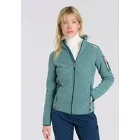 CMP Strickfleecejacke KNITTED MELANGE FLEECE WOMAN JACKET mit Reißverschlusstaschen, schnell trocknend, atmungsaktiv