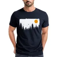 Neverless Print-Shirt Herren T-Shirt Wald Bäume Outdoor Adventure Abenteuer Natur-Liebhaber mit Print