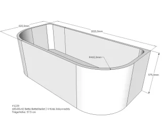 Neuesbad Wannenträger für Bette Starlet 1 185x85 oval SW12484