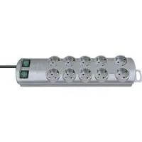 Primera-Line Steckdosenleiste 10-fach Duo silber, 2 Meter